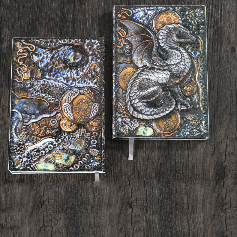 Carnet de notes Olivenorma Journal Dragon avec motif artistique en relief 3D