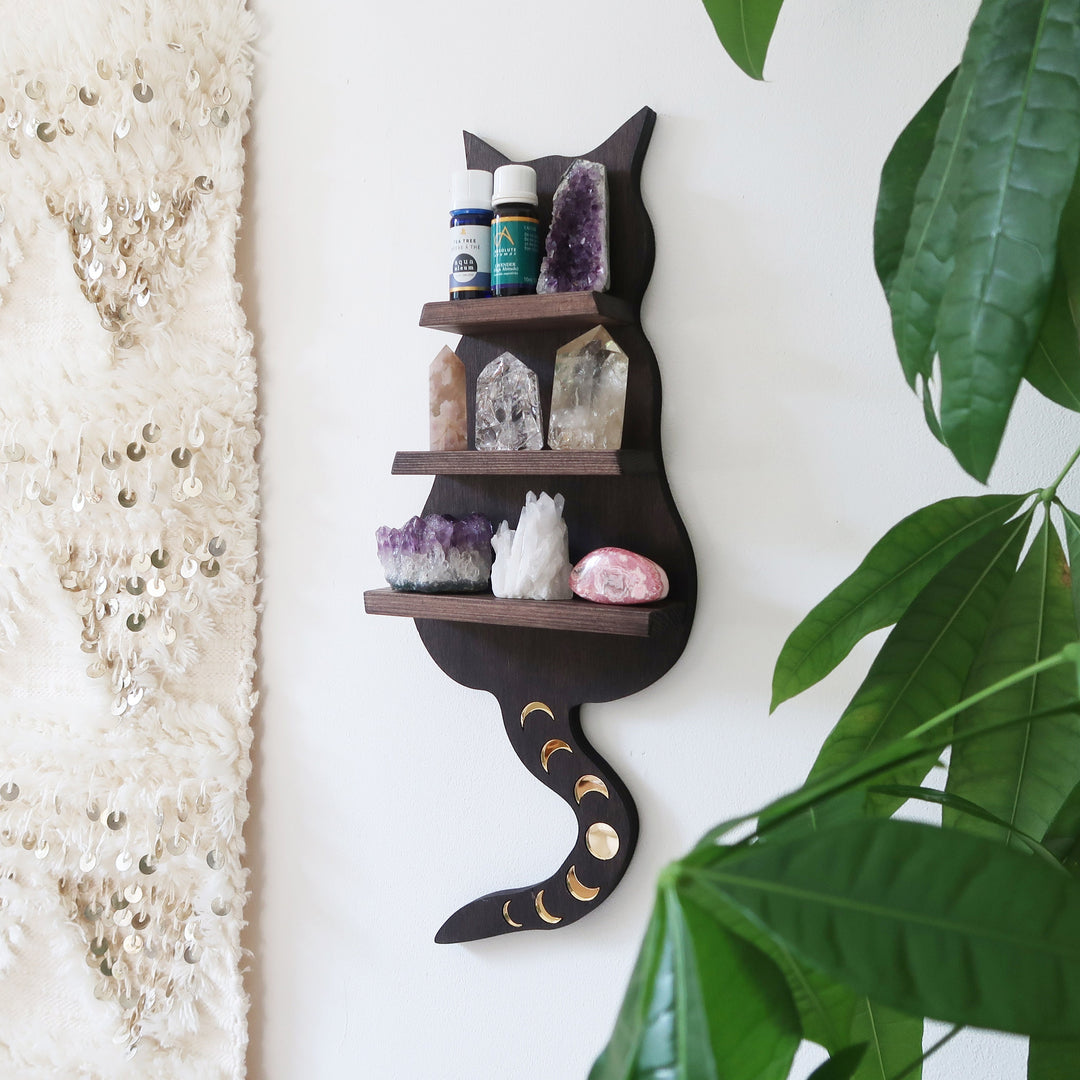 Étagère en cristal pour chat en bois clair foncé Olivenorma - image 1