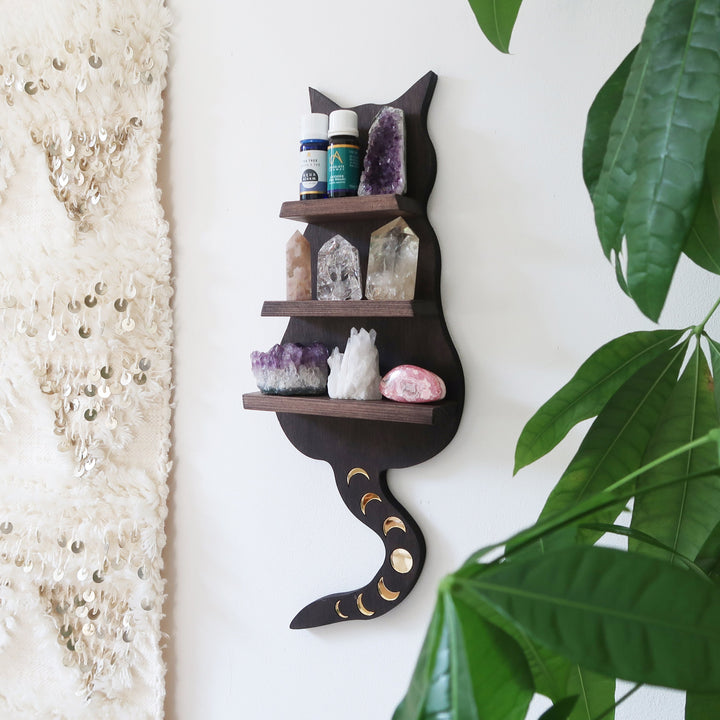 Étagère en cristal pour chat en bois clair foncé Olivenorma - image 1