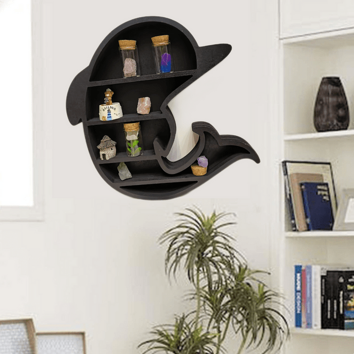 Étagère en cristal et bois foncé Dolphin Olivenorma
