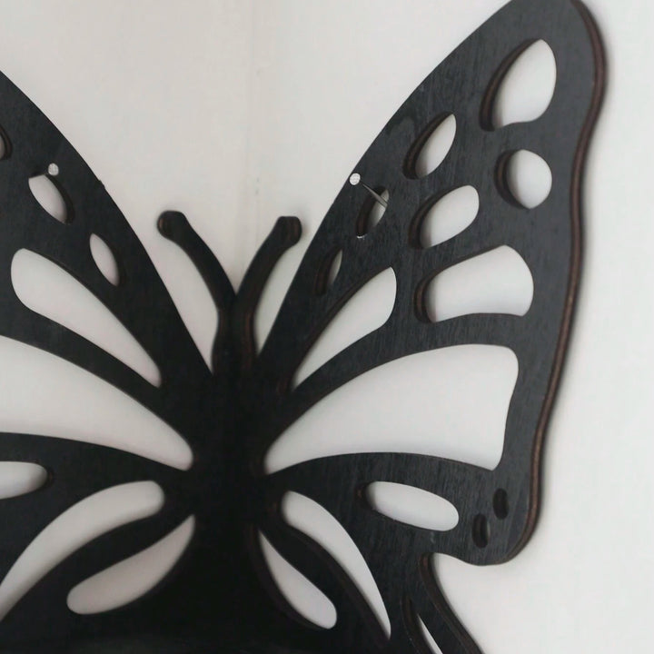 Etagère murale flottante d'angle en cristal en forme de papillon Olivenorma