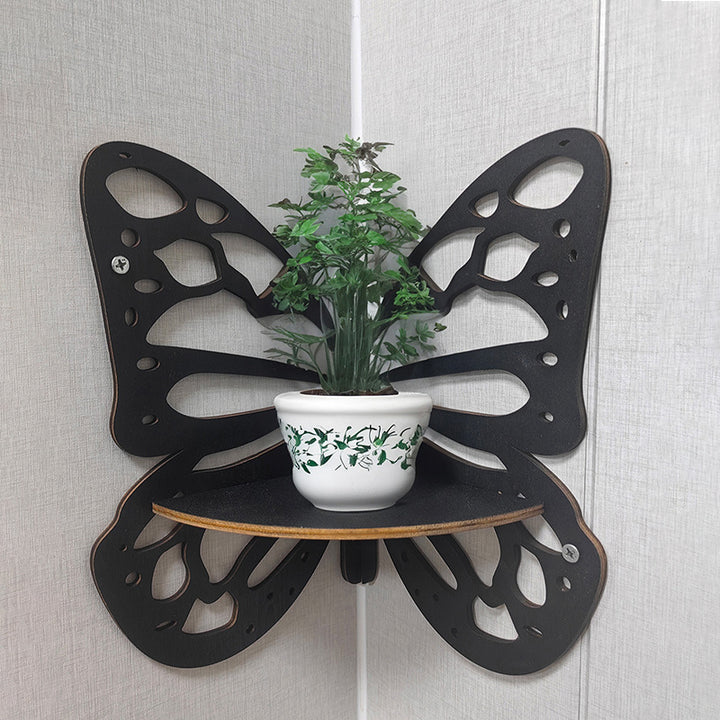 Etagère murale flottante d'angle en cristal en forme de papillon Olivenorma