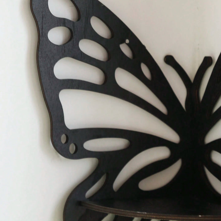 Etagère murale flottante d'angle en cristal en forme de papillon Olivenorma