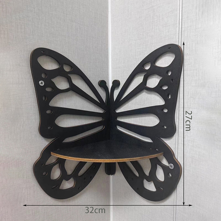 Etagère murale flottante d'angle en cristal en forme de papillon Olivenorma