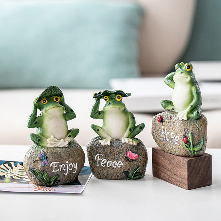 Olivenorma « Espoir, plaisir et paix » – Grenouille pastorale Décoration d'intérieur 