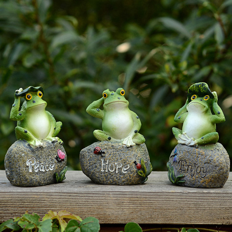 Olivenorma « Espoir, plaisir et paix » – Grenouille pastorale Décoration d'intérieur 