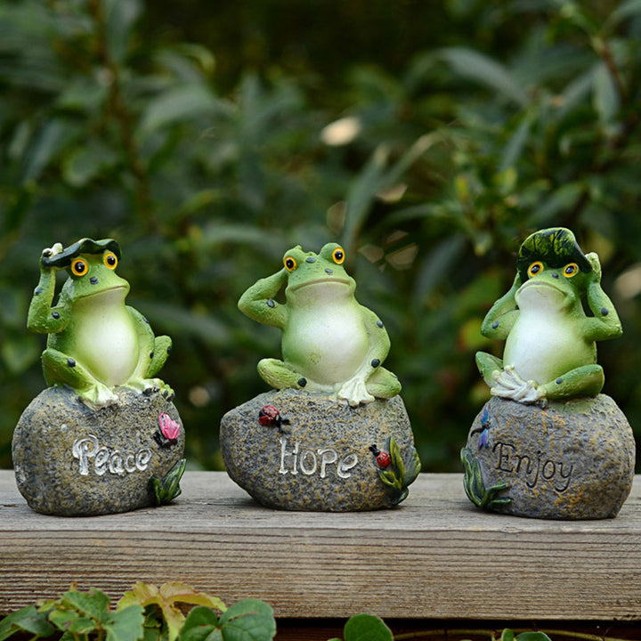 Olivenorma « Espoir, plaisir et paix » – Grenouille pastorale Décoration d'intérieur 