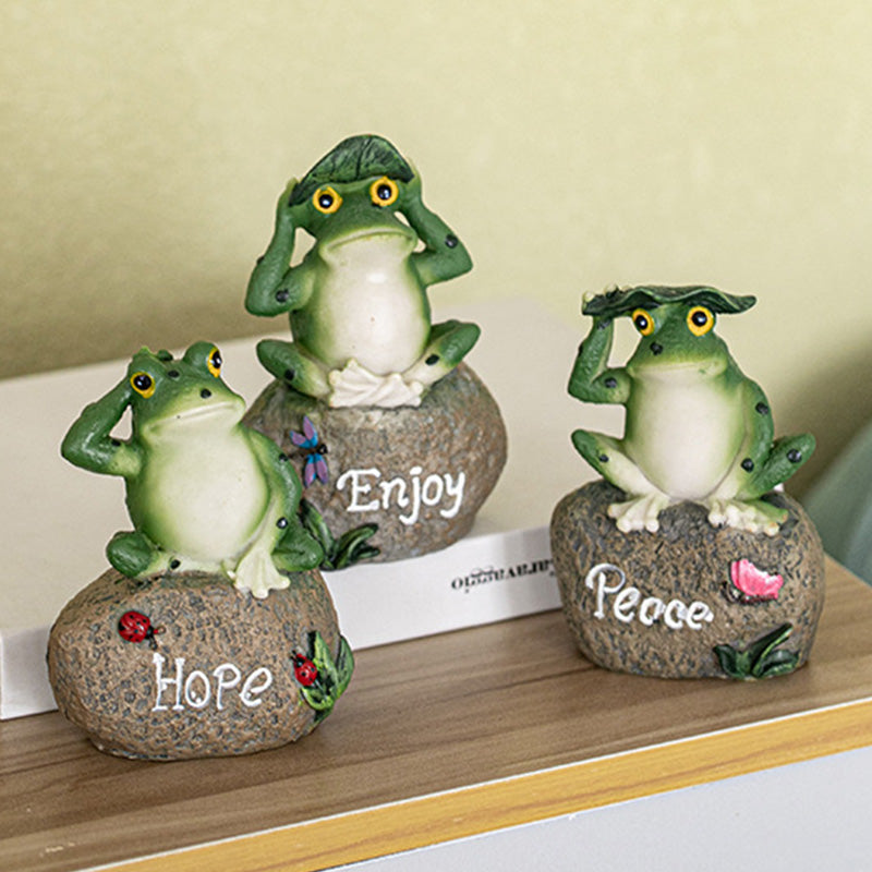 Olivenorma « Espoir, plaisir et paix » – Grenouille pastorale Décoration d'intérieur 