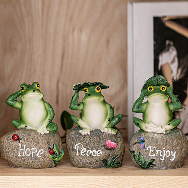 Olivenorma « Espoir, plaisir et paix » – Grenouille pastorale Décoration d'intérieur 