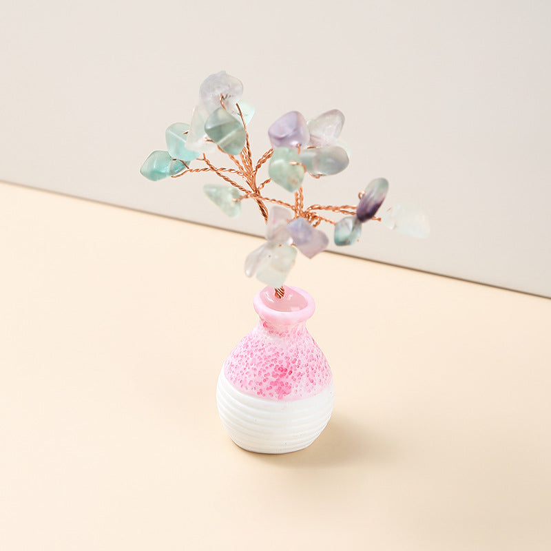 Vase en gravier de cristal Olivenorma Arbre Feng Shui