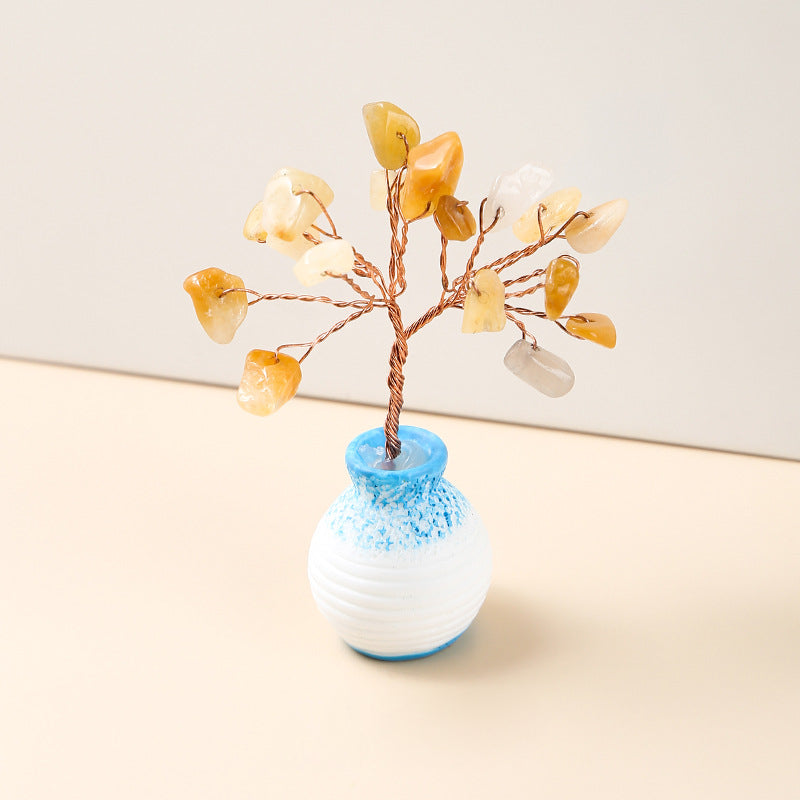 Vase en gravier de cristal Olivenorma Arbre Feng Shui