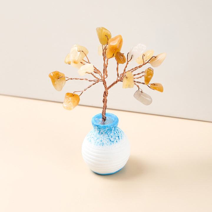 Vase en gravier de cristal Olivenorma Arbre Feng Shui