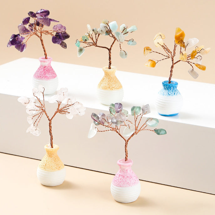 Vase en gravier de cristal Olivenorma Arbre Feng Shui