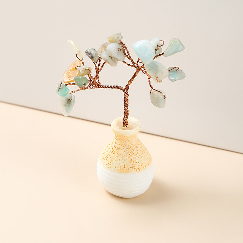 Vase en gravier de cristal Olivenorma Arbre Feng Shui