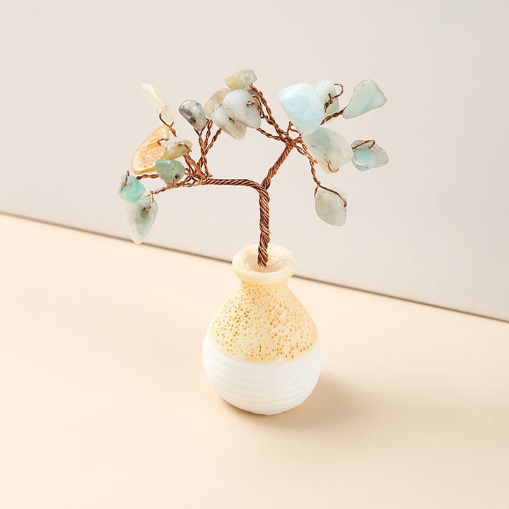 Vase en gravier de cristal Olivenorma Arbre Feng Shui