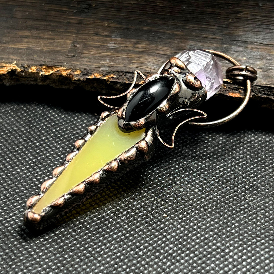 Collier avec pendentif en cristal et flèche en cuivre Olivenorma