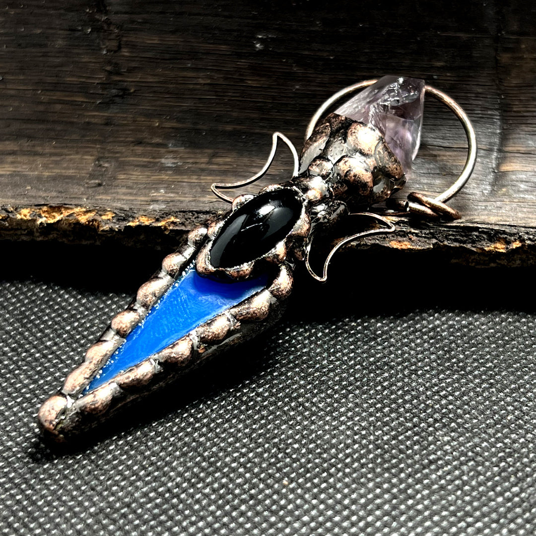 Collier avec pendentif en cristal et flèche en cuivre Olivenorma