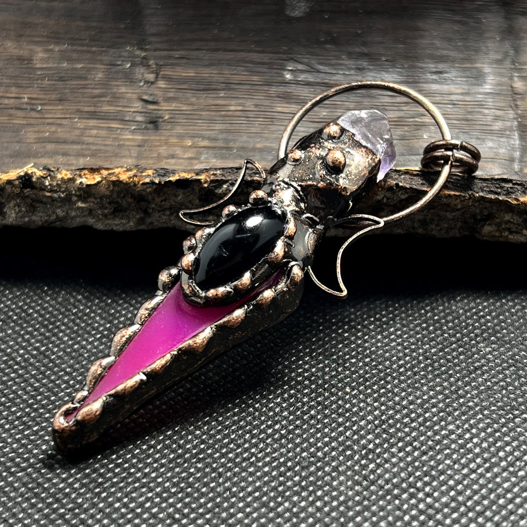 Collier avec pendentif en cristal et flèche en cuivre Olivenorma