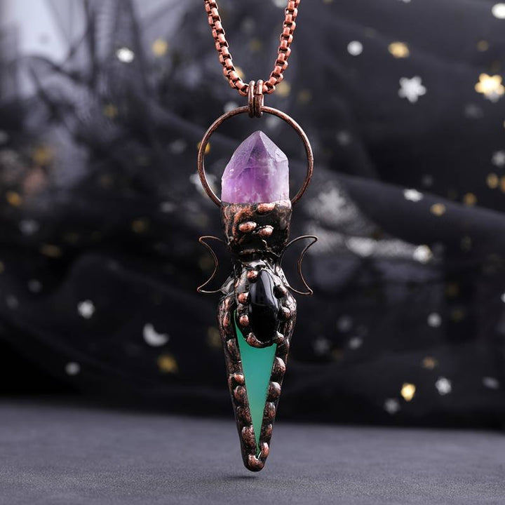 Collier avec pendentif en cristal et flèche en cuivre Olivenorma