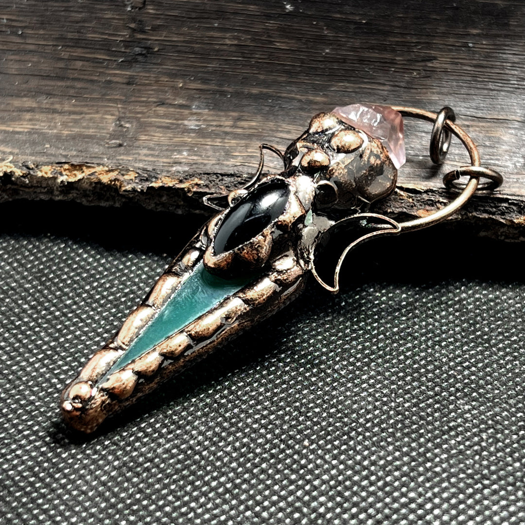 Collier avec pendentif en cristal et flèche en cuivre Olivenorma