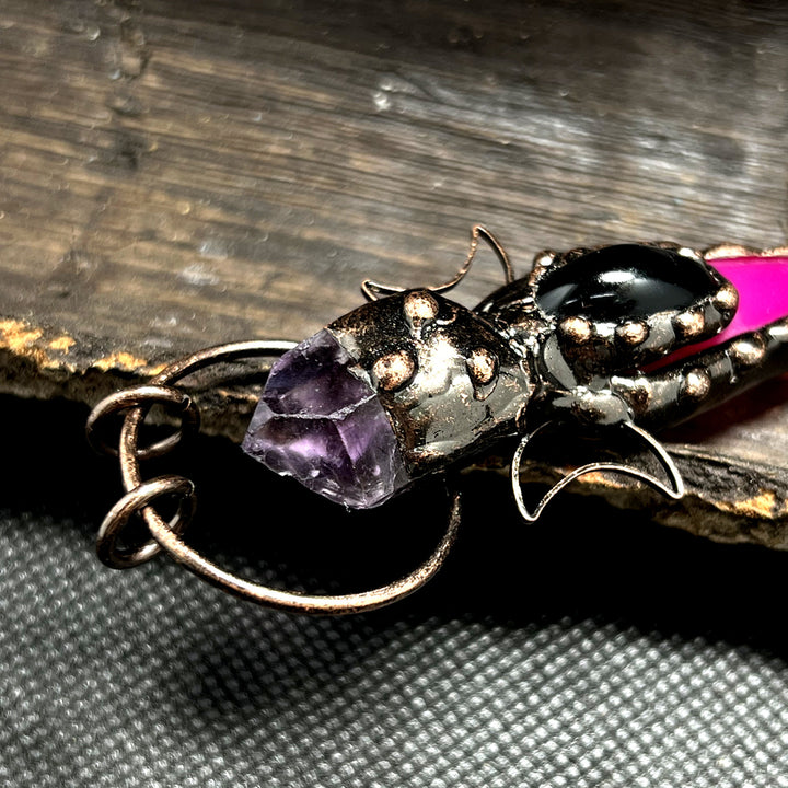 Collier avec pendentif en cristal et flèche en cuivre Olivenorma