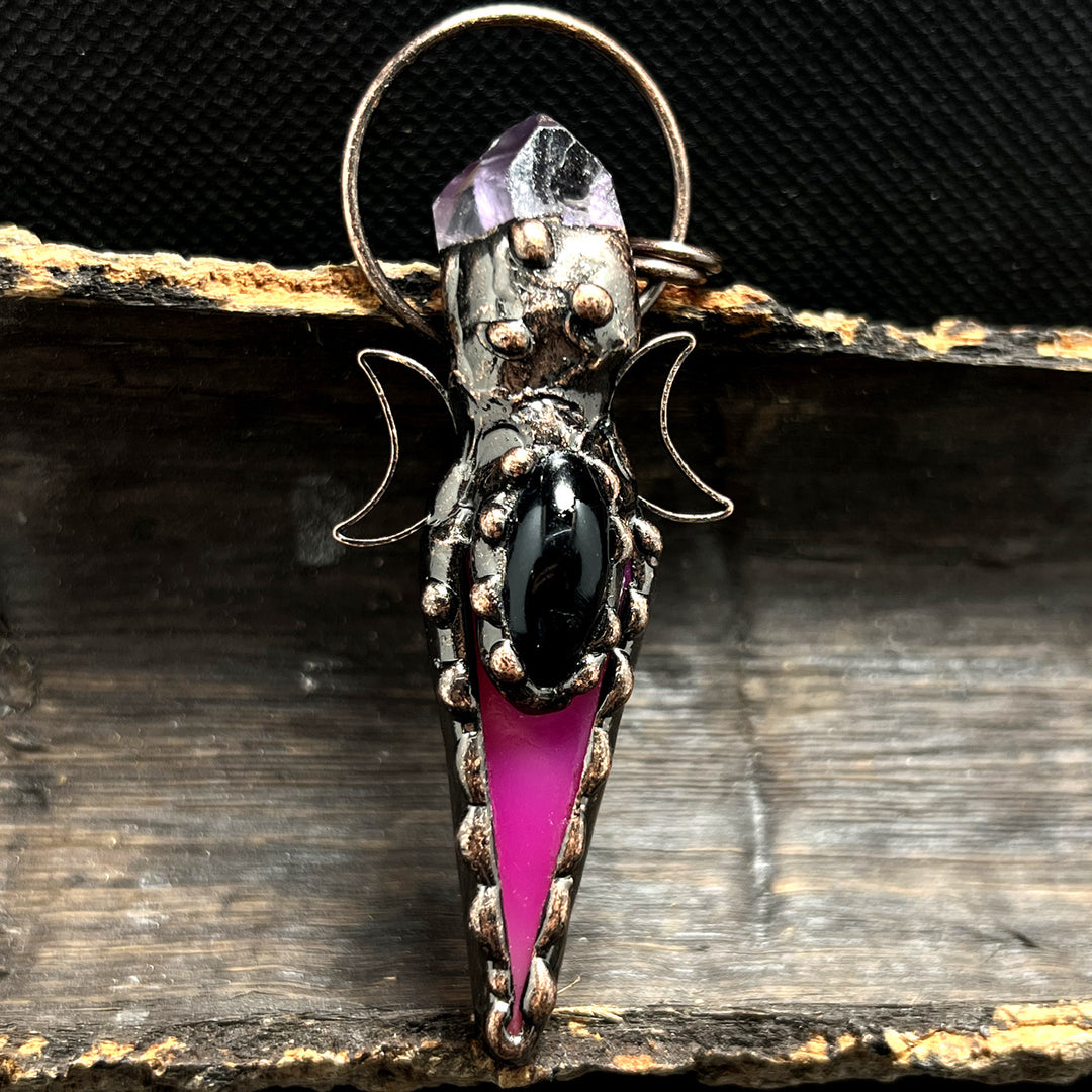 Collier avec pendentif en cristal et flèche en cuivre Olivenorma