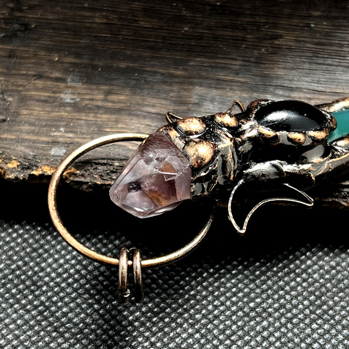 Collier avec pendentif en cristal et flèche en cuivre Olivenorma