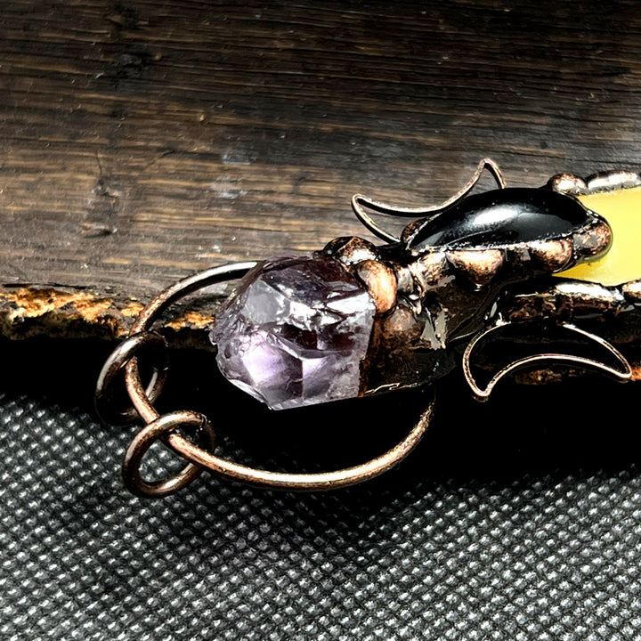 Collier avec pendentif en cristal et flèche en cuivre Olivenorma