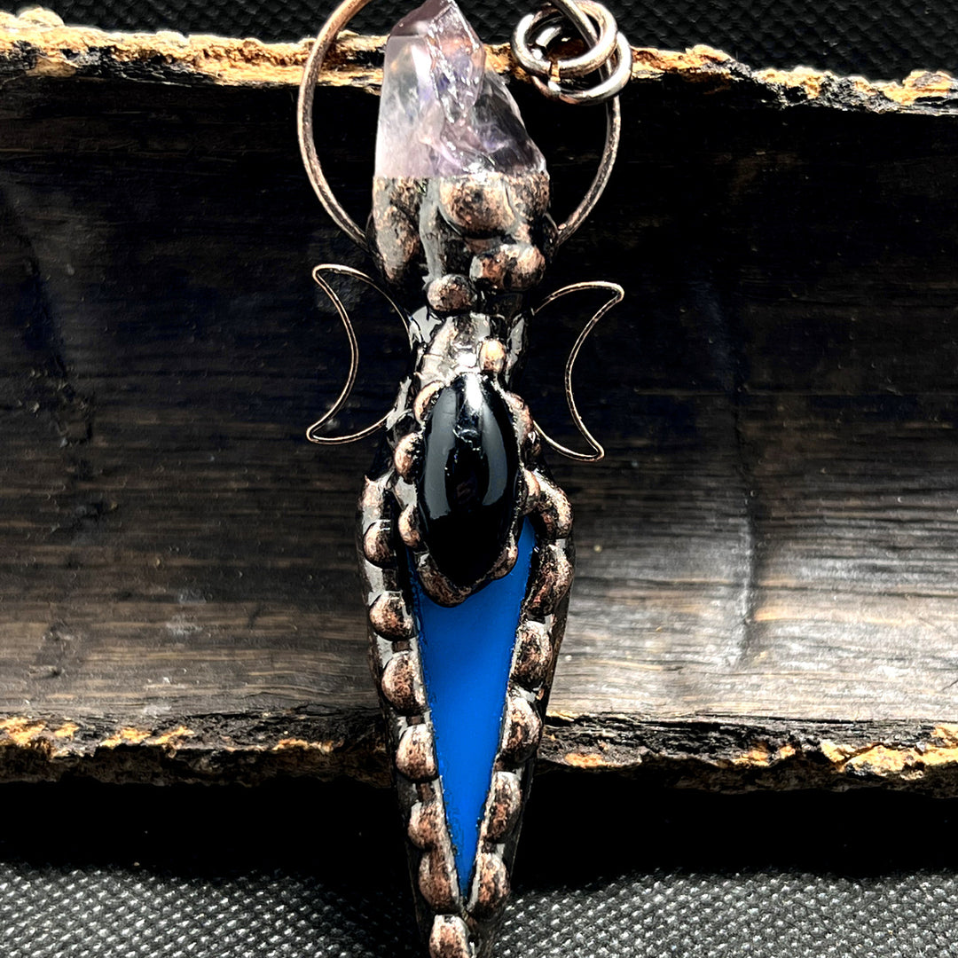 Collier avec pendentif en cristal et flèche en cuivre Olivenorma