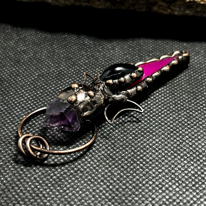 Collier avec pendentif en cristal et flèche en cuivre Olivenorma