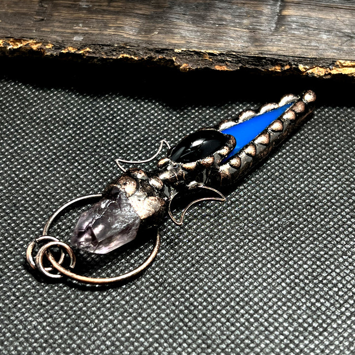 Collier avec pendentif en cristal et flèche en cuivre Olivenorma