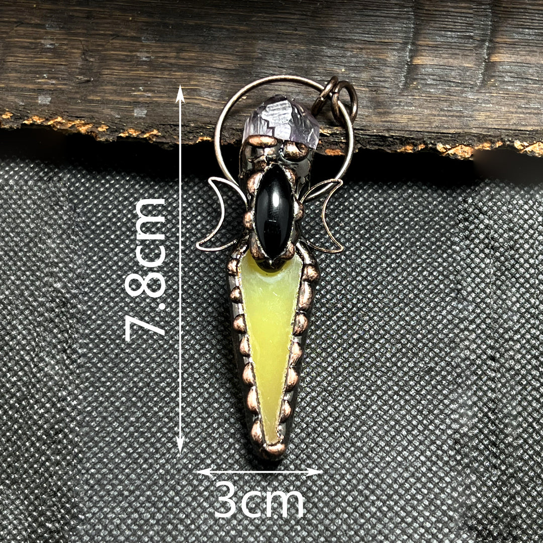 Collier avec pendentif en cristal et flèche en cuivre Olivenorma
