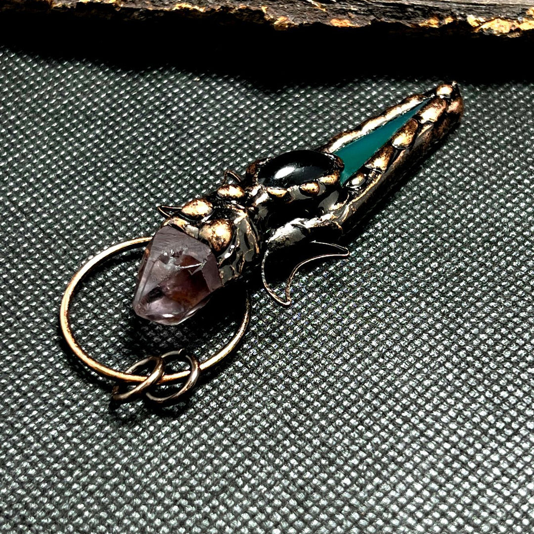 Collier avec pendentif en cristal et flèche en cuivre Olivenorma