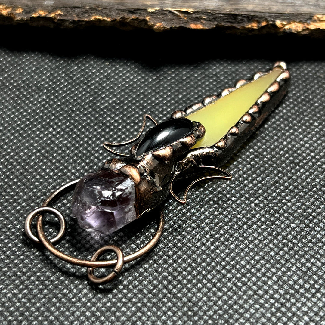Collier avec pendentif en cristal et flèche en cuivre Olivenorma
