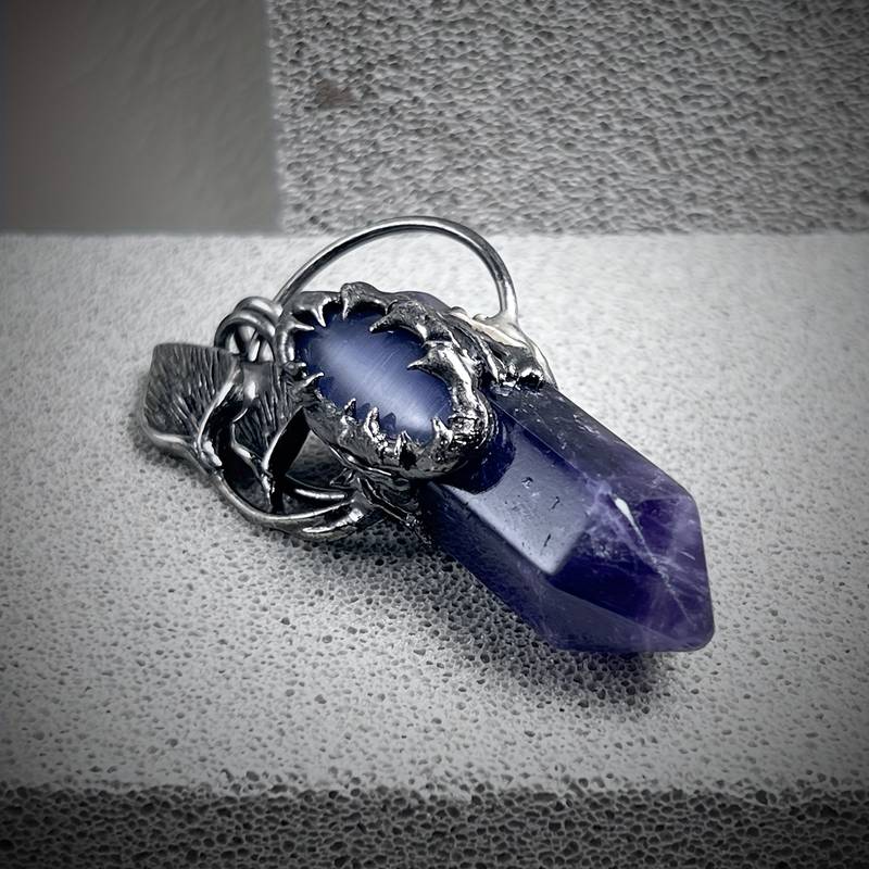 Collier avec pendentif en pierre précieuse en cristal à gratter fantôme d'Halloween Olivenorma