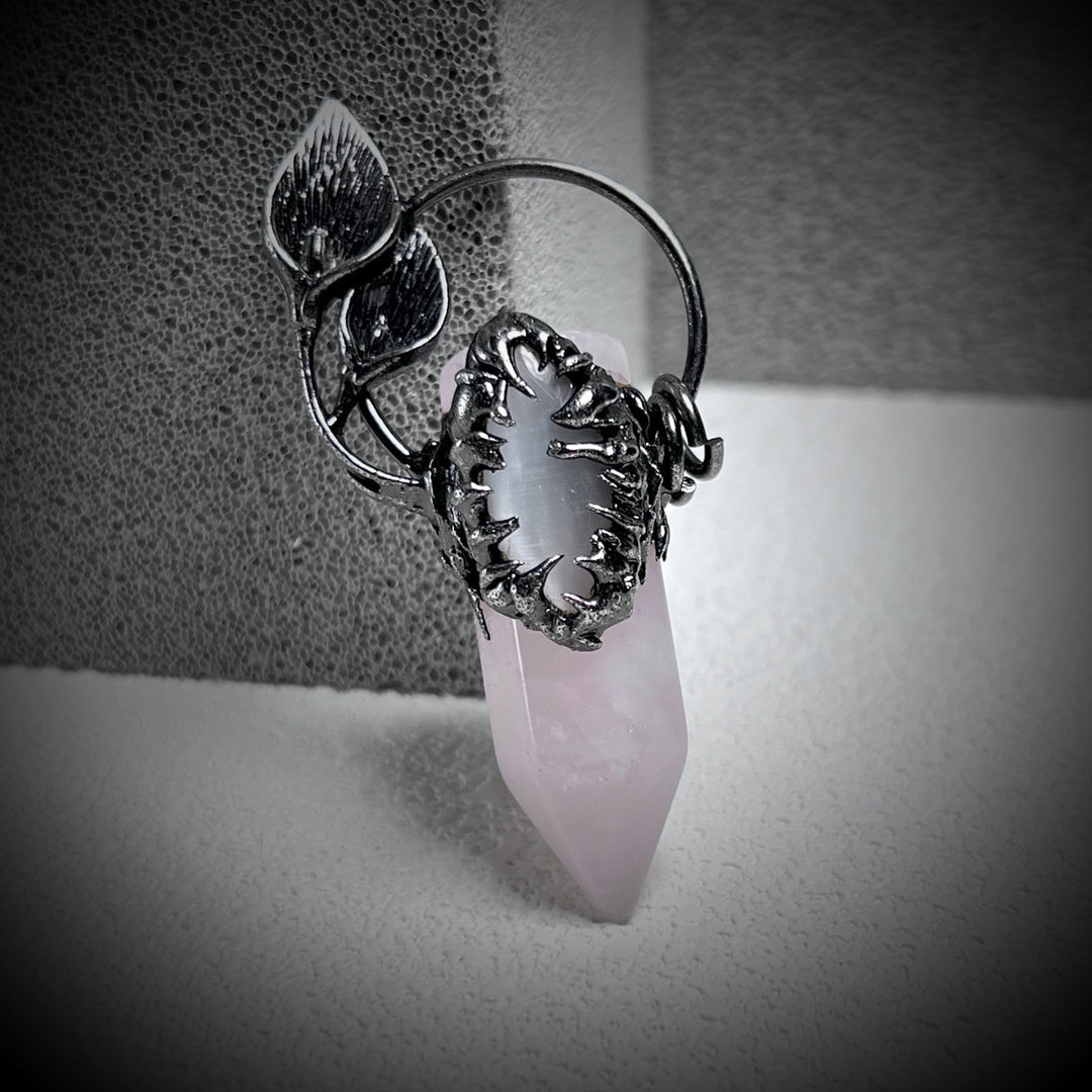 Collier avec pendentif en pierre précieuse en cristal à gratter fantôme d'Halloween Olivenorma
