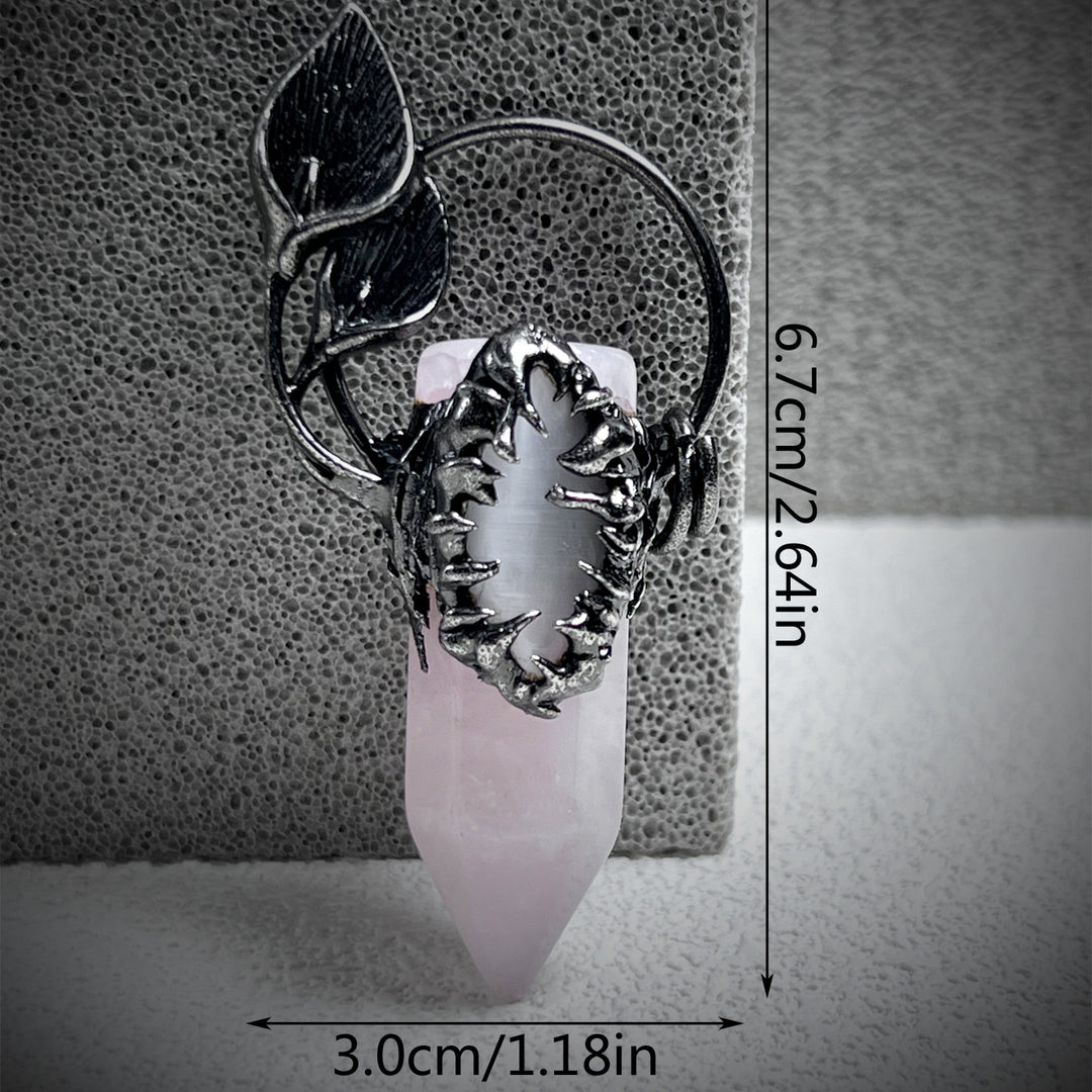 Collier avec pendentif en pierre précieuse en cristal à gratter fantôme d'Halloween Olivenorma