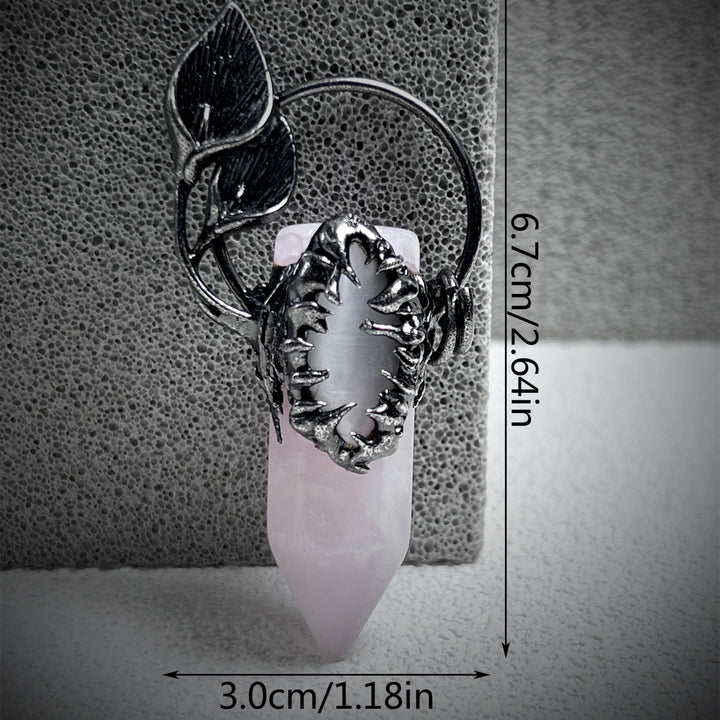 Collier avec pendentif en pierre précieuse en cristal à gratter fantôme d'Halloween Olivenorma