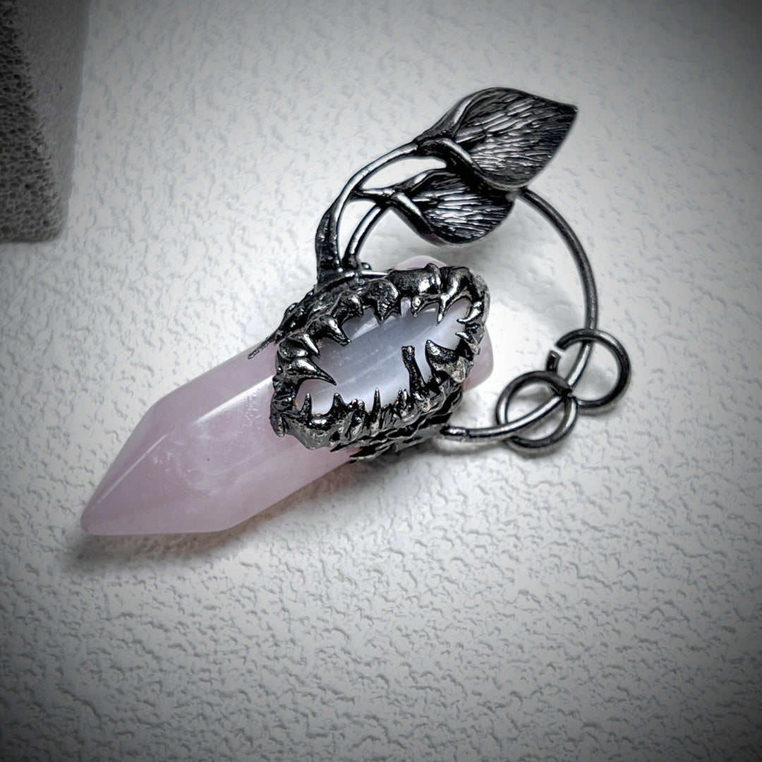 Collier avec pendentif en pierre précieuse en cristal à gratter fantôme d'Halloween Olivenorma