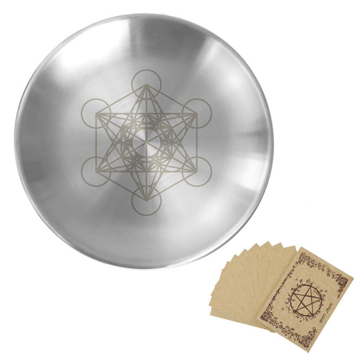 Plaque sacrée en acier inoxydable avec pentagramme de phase lunaire Olivenorma - Métatron et le parchemin - image 6