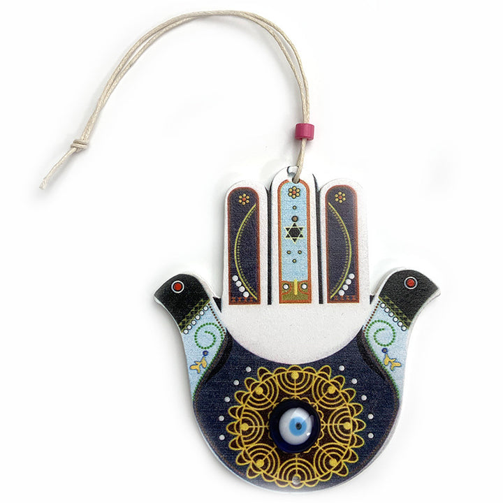 Décoration murale géométrique en bois Hamsa Olivenorma