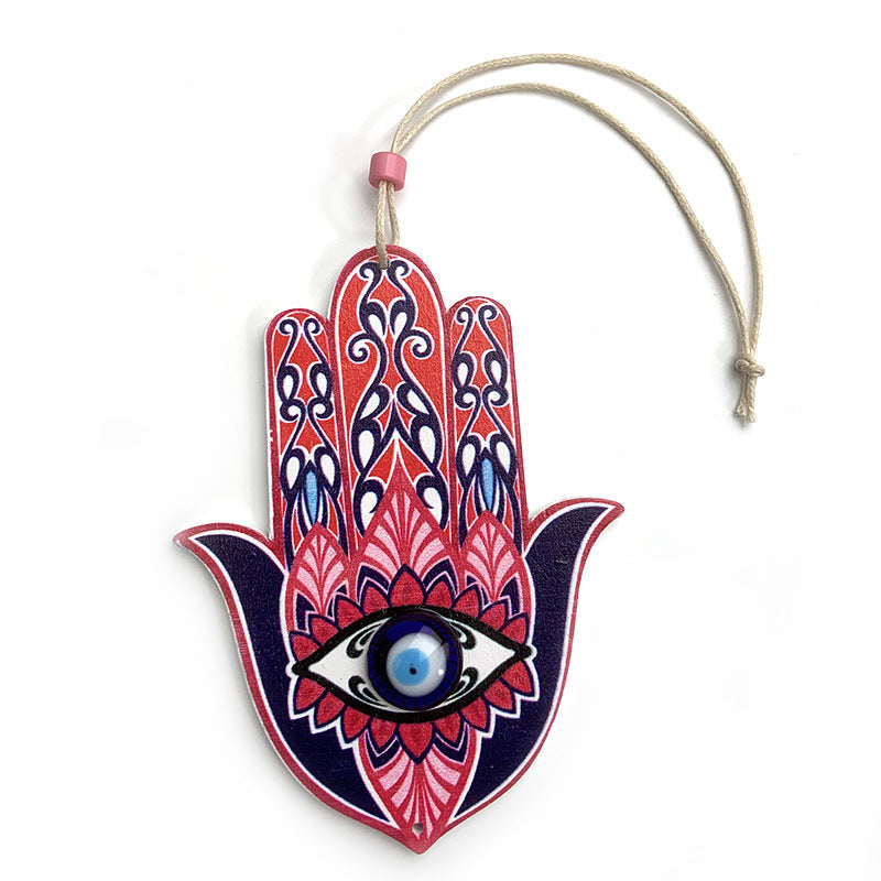 Décoration murale géométrique en bois Hamsa Olivenorma