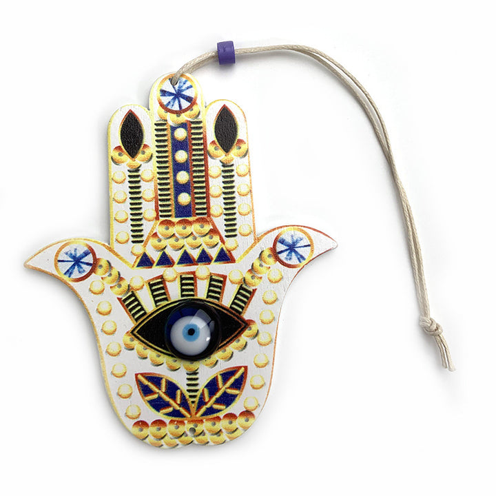 Décoration murale géométrique en bois Hamsa Olivenorma
