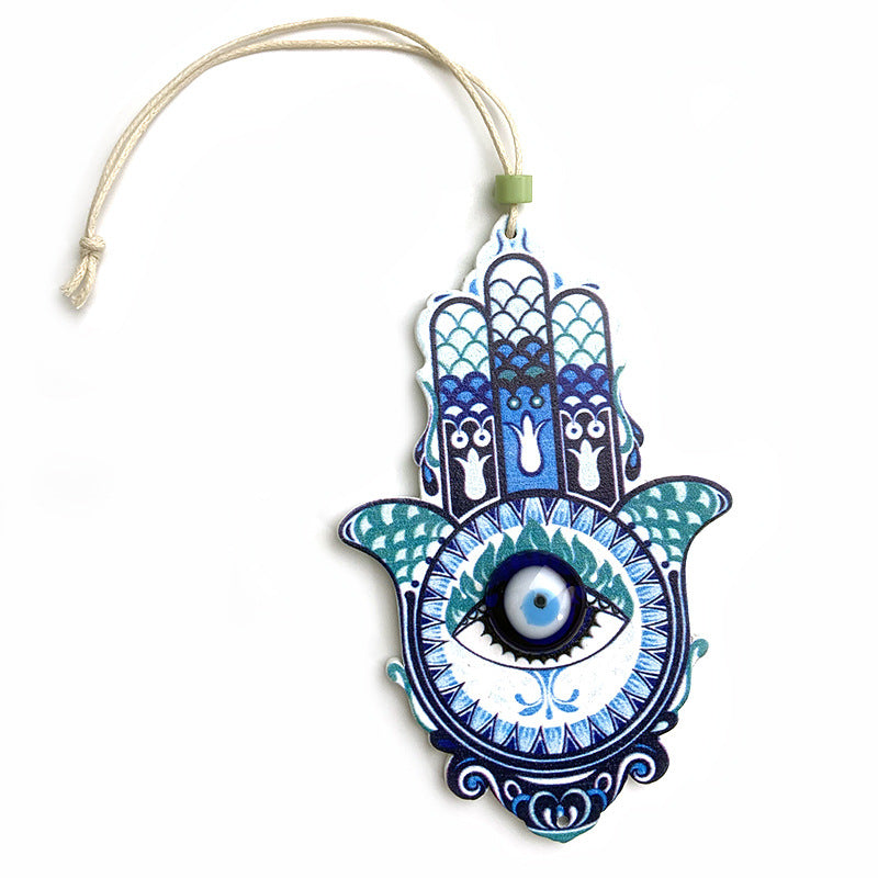 Décoration murale géométrique en bois Hamsa Olivenorma