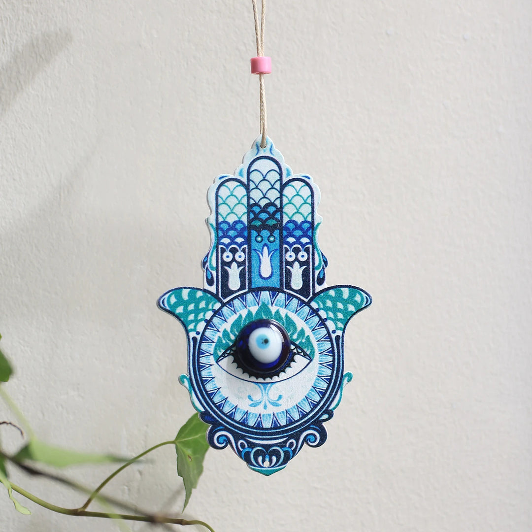 Décoration murale géométrique en bois Hamsa Olivenorma