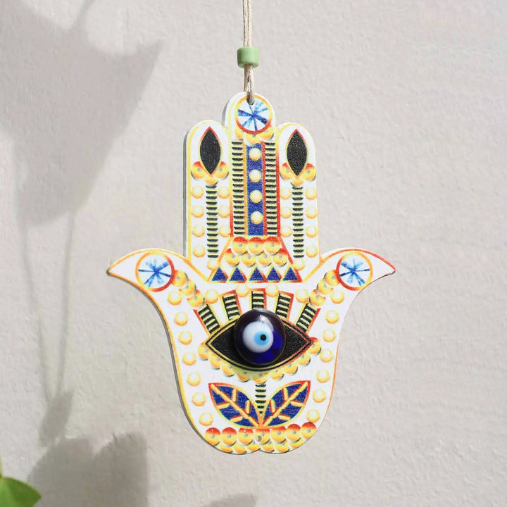 Décoration murale géométrique en bois Hamsa Olivenorma