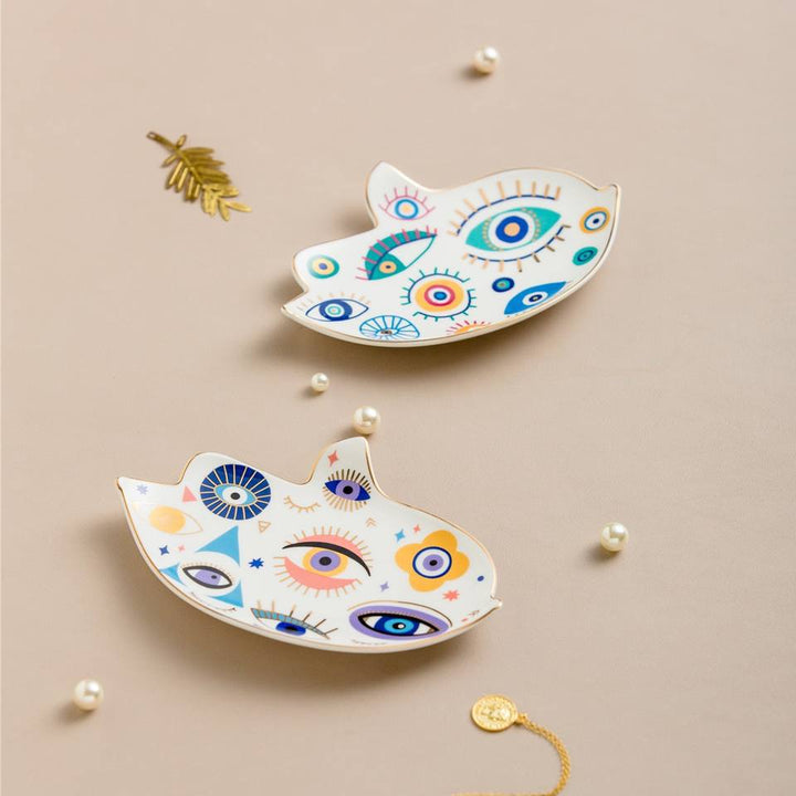 Support en cristal en céramique en forme d'oiseau créatif Olivenorma contre le mauvais œil