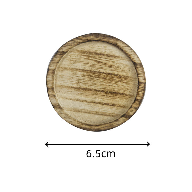 Bougeoir à disque simple en bois avec pentagramme Olivenorma