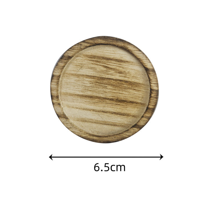 Bougeoir à disque simple en bois avec pentagramme Olivenorma