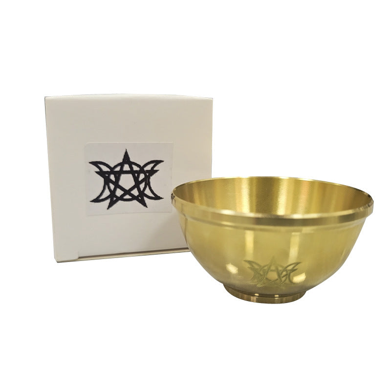 Bol sacré en cuivre parfumé avec pentagramme lunaire triphasé Olivenorma